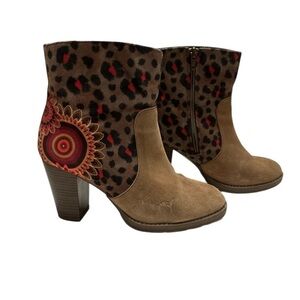 Desigual Women’s Boho Patterned Ankle Boots Size 38